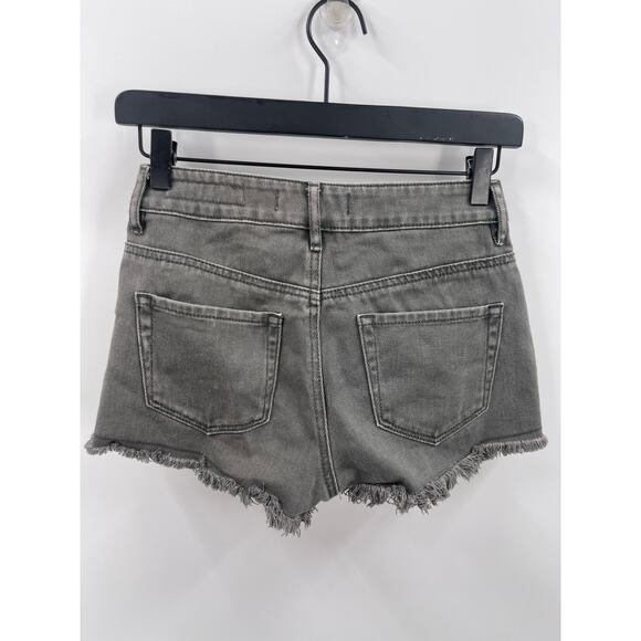 Bullhead Grey Wash Distressed High Rise Short Size 7 - Picture 5 of 5